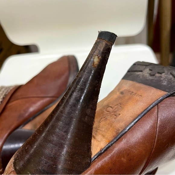 Cole Haan brown leather and houndstooth Nike Air boots size 7.5 - Picture 9 of 9